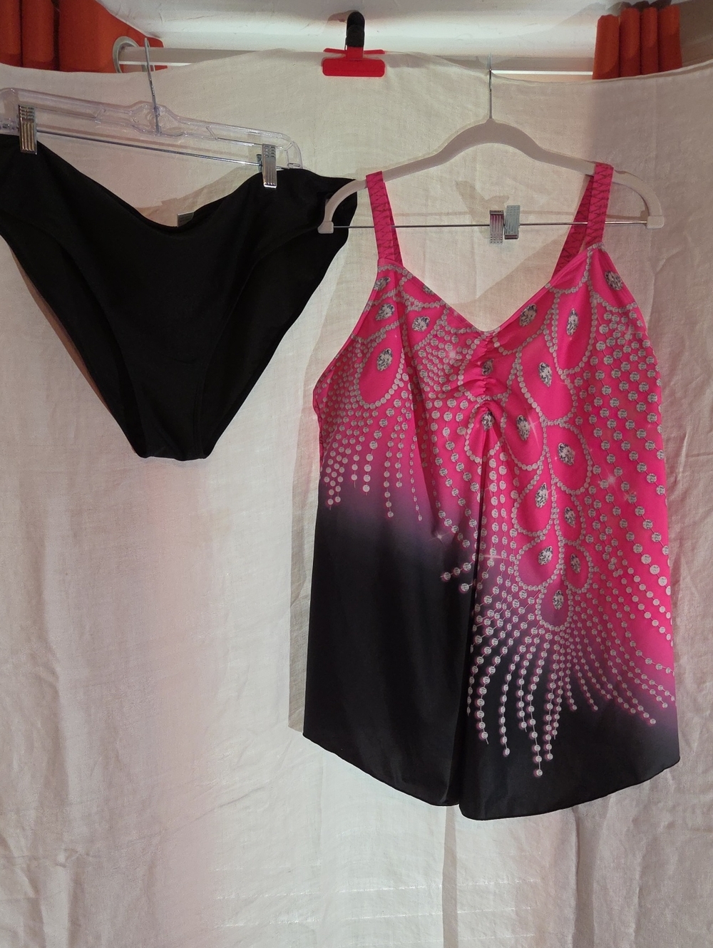 Women’s Pink and Black Swim Pajama Tankini Set